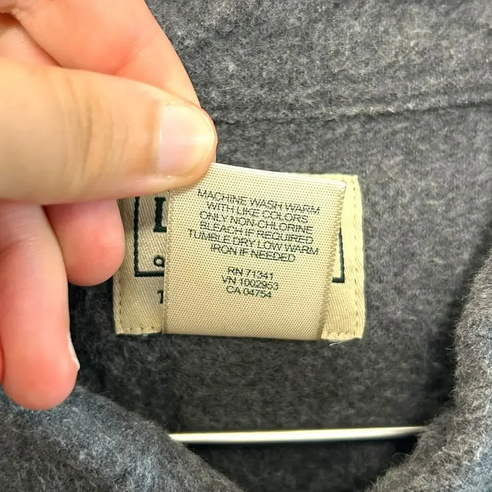 L.L. Bean Traditional Fit Chamois Shirt Men's Sz L Charcoal Gray Heather Utility